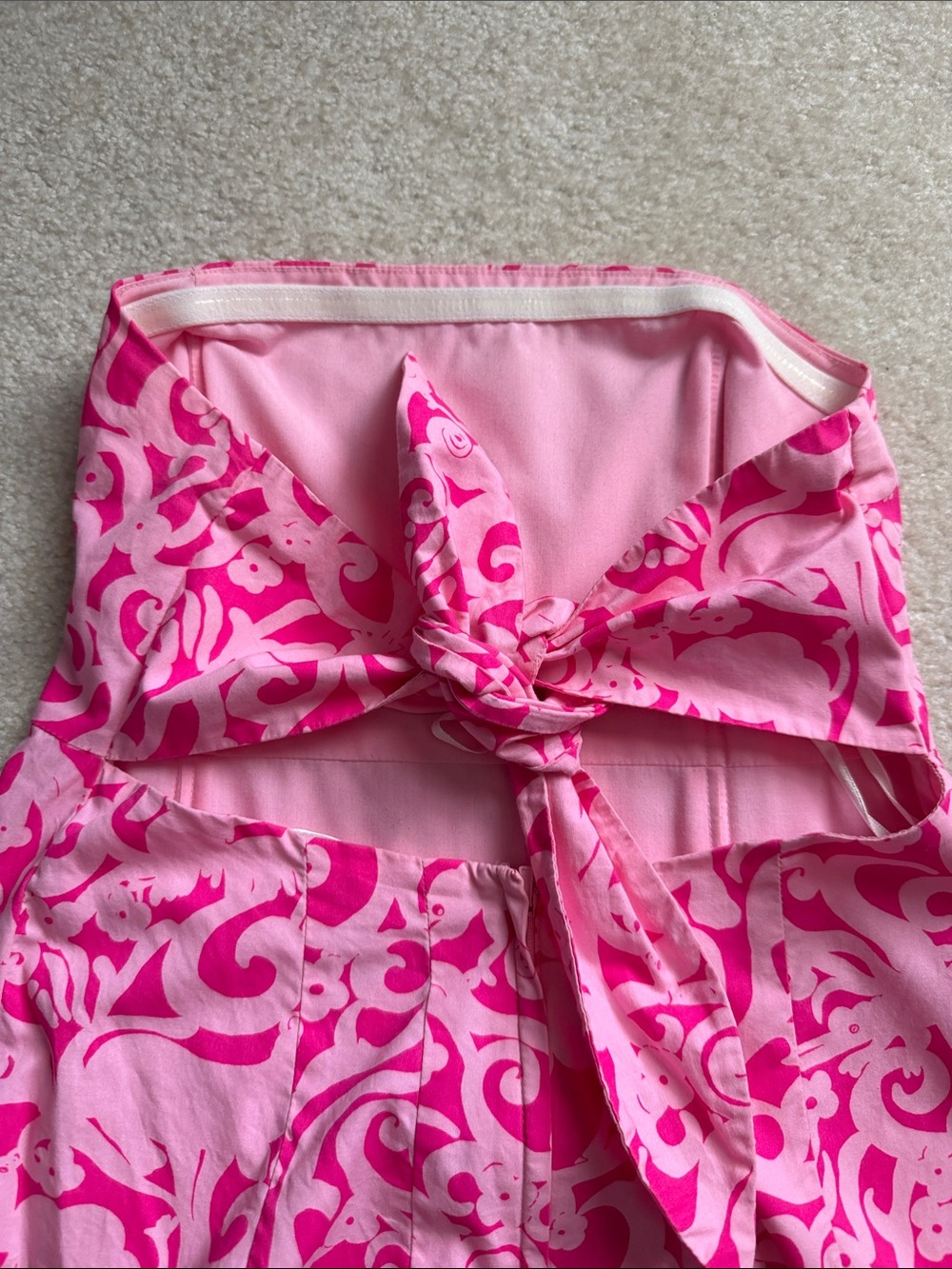 Lilly Pulitzer Strapless Pink Swirl Print Sundress - Picture 4 of 4